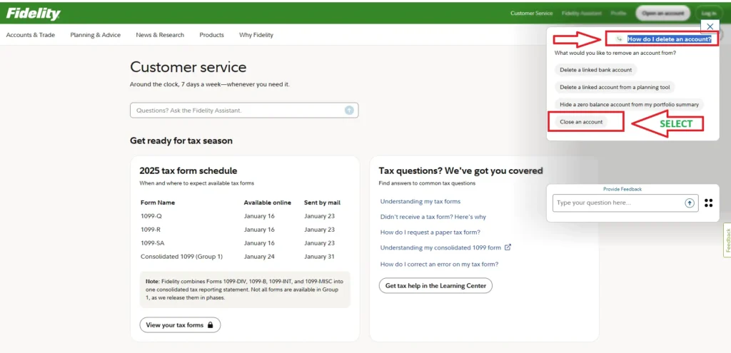How to Delete Fidelity Account